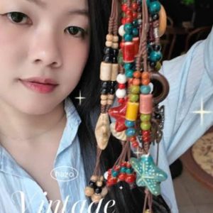 Vòng Cổ Tua Rua Handmade Hạt Đa Sắc